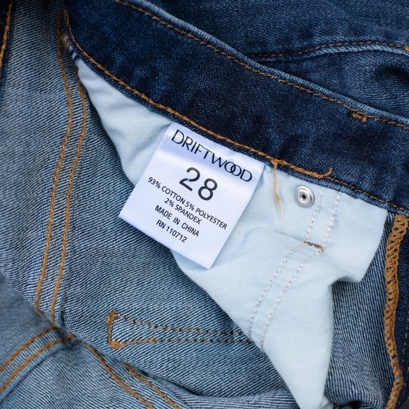 Driftwood  Colette Jeans Womens 28 Cropped Embroidered Bottom Blue Stretch Boho - Picture 9 of 10